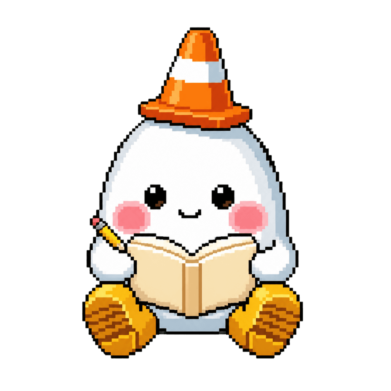 本を読んで勉強する、とろんのキャラクター